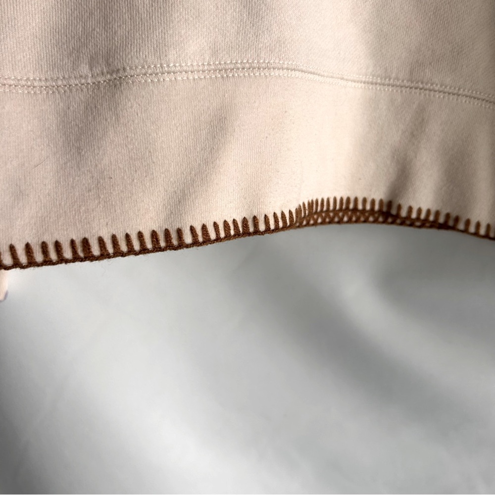 Madewell Stitched Trim Sweatshirt | Ivory with accent hem, cuffs & neckline | M - Picture 4 of 12